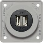 HAGER - Pistorasia Integro Flow - 2USB/2.5A/12VDC UR har