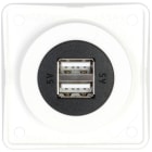 HAGER - Pistorasia Integro Flow - 2USB/2.5A/12VDC UR val