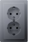 HAGER - Pistorasia Q.1 - 2S/16A/IP20 UPJ ALU