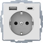 HAGER - Pistorasia Q.1 - 1S/16A/IP20 USB A+C UKJ VAL