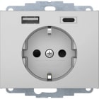 HAGER - Pistorasia K.5 - 1S/16A/IP20 USB A+C UKJ An-Al