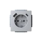 ABB - Pistorasia + USB Impressivo - 1S/16A/IP21 UKJ 0X USB A+C ALU