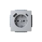 ABB - Pistorasia + USB Impressivo - 1S/16A/IP21 UKJ 0X USB A+C ALU