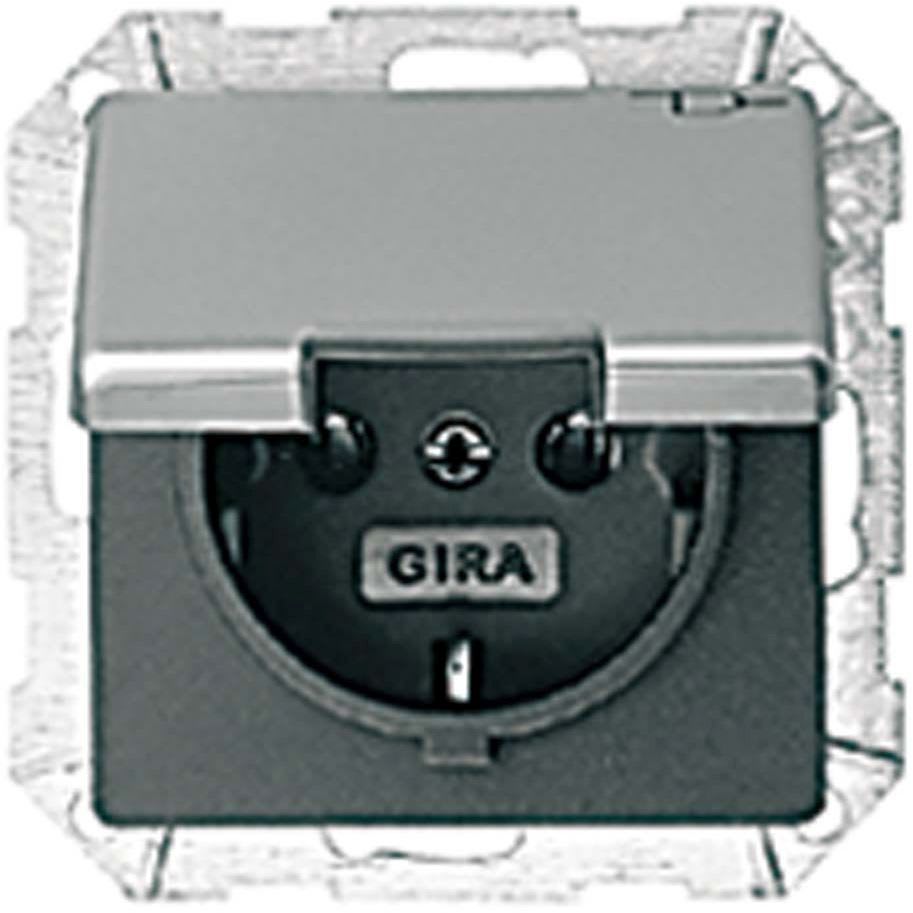 GIRA - Pistor. Läpällä IP44 rst UKJ - Pistorasia GIRA E22