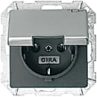 GIRA - Pistor. Läpällä IP44 rst UKJ - Pistorasia GIRA E22