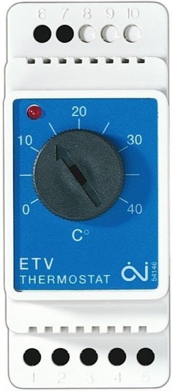 MICROTEMP - Lattiatermostaatti 16A,Pot vap - ETV-1991-P DIN kiskoon