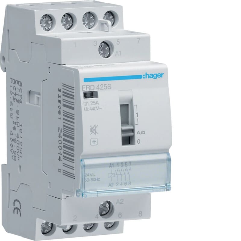 HAGER - Välirele hurinaton - ERD425S 4s 25A k.24VAC hur