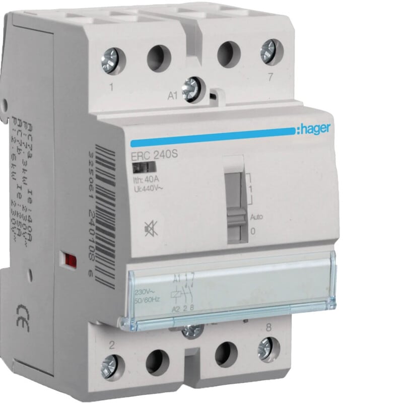 HAGER - Välirele hurinaton - ERC240S 2s 40A k.230V AC/DC hu