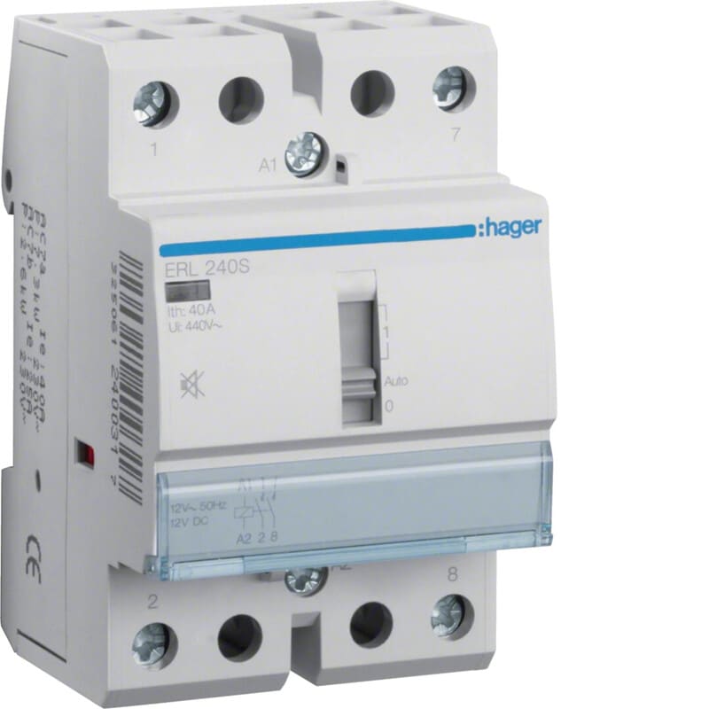 HAGER - Välirele hurinaton - ERL240S 2s 40A k.12V AC/DC hur