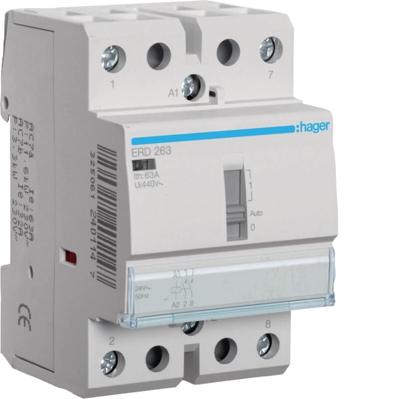 HAGER - Välirele - ERD263 2s 63A k.24VAC