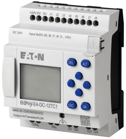EATON - 24VDC, ohjelmoitava rele, tran - EASY-E4-DC-12TC1