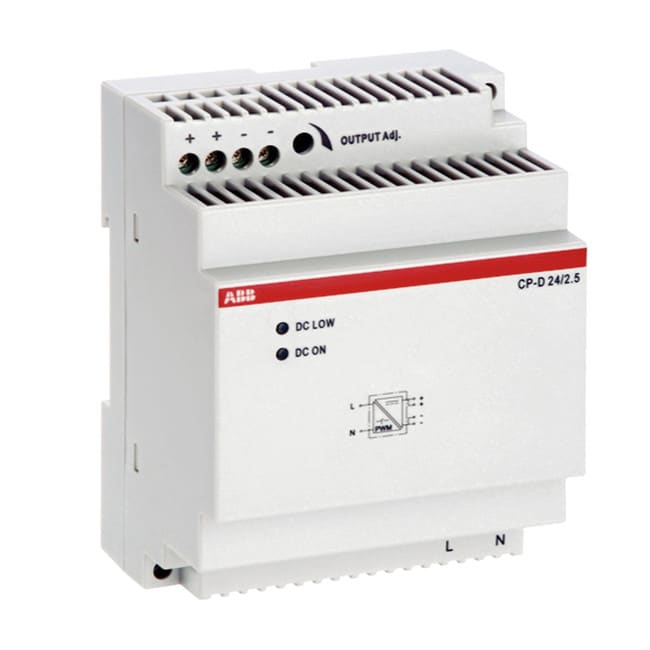 ABB - Teholähde - CP-D24/2.5, lähtö:24VDC/2,5A,