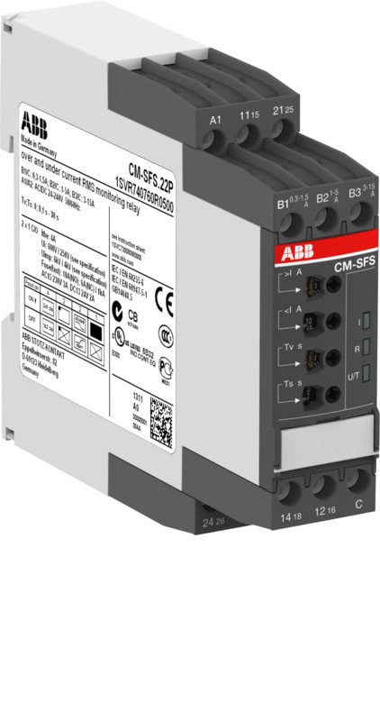 ABB SMART POWER - Valvontarele virta - CM-SFS.21S, ylä-ja alaraja,ruu