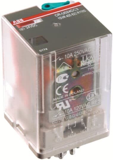 ABB - Pistokerele A1-A2=24Vdc 2c/o250V/10A Led - CR-U024DC2L