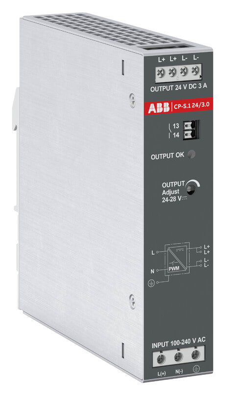 ABB - Teholähde - CP-S.1 24/3.0,lähtö:24VDC/3A