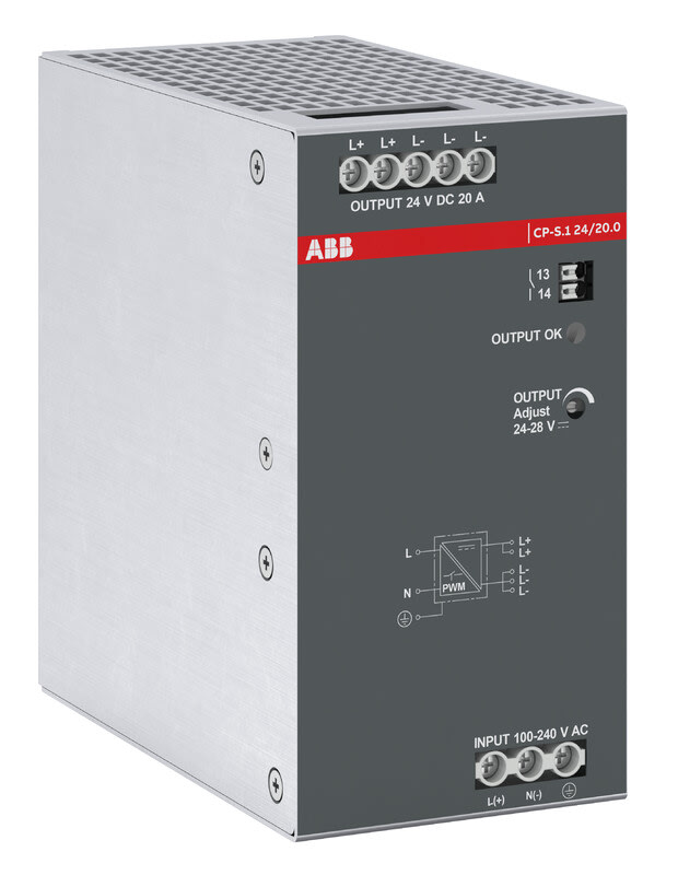 ABB - Teholähde - CP-S.1 24/20.0,lähtö:24VDC/20A