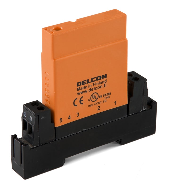 DELCON - Puolijohderele - Din-kisko Tulorele 230 VAC