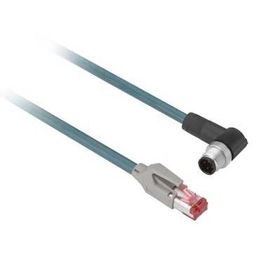 TELEMECANIQUE-SENSORS - Etherhet ka.M12/RJ45 Suora/kul - XGSZ22E4510