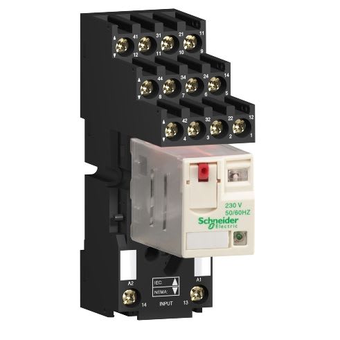 SCHNEIDER ELECTRIC - Pistokekantarele +kanta - RSB2A080F7S 120VAC 2C/O 8A