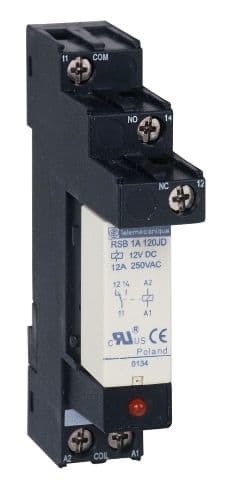 SCHNEIDER ELECTRIC - Pistokekantarele +kanta - RSB1A120P7S 230VAC 1C/O 12A