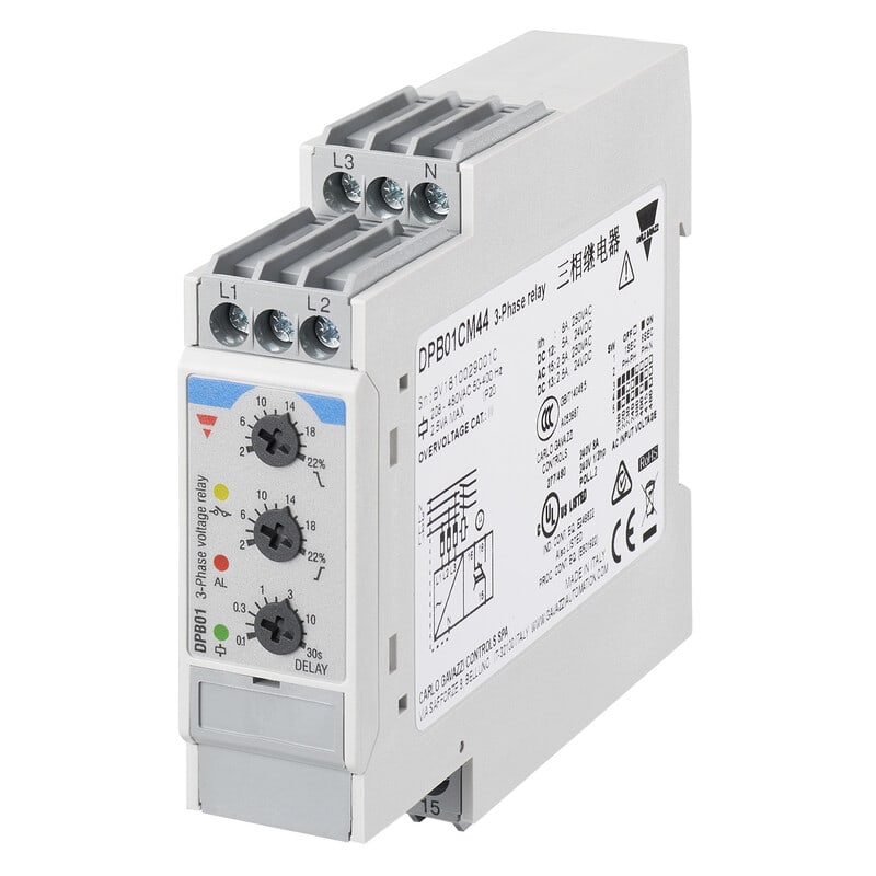 CARLO GAVAZZI - Valvontarele vaihejärjestys - 1vk/8A vaihev., monitoiminen