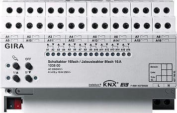 GIRA - GIRA KNX Kytkin - 16 ulos16A+KM/Mlaite 8 ulos