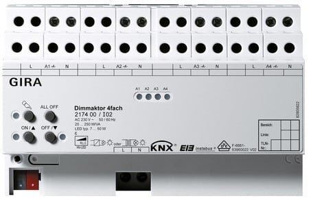 GIRA - GIRA KNX - KNX Yleishimmennin 4 ulostuloa