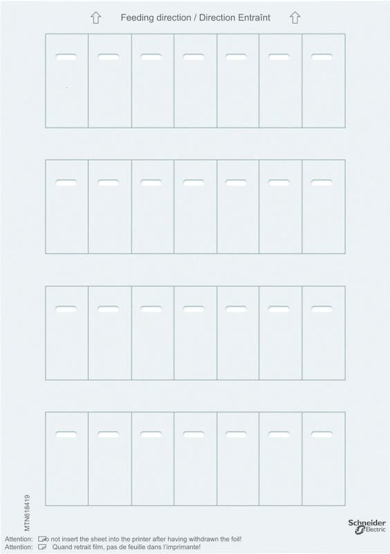 SCHNEIDER ELECTRIC - Etikettiarkki mt-painikk.KNX - MTN618419 Etikettiarkki