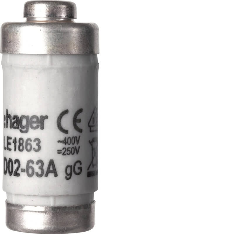 HAGER - Tulppasulake - LE1863 D02/E18 gG 63A 400V