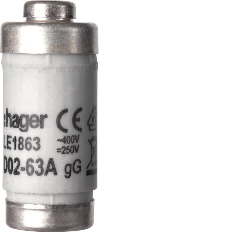 HAGER - Tulppasulake - LE1863 D02/E18 gG 63A 400V