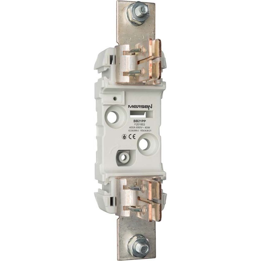 MERSEN - Varokealusta 1-nap ruuvikiinn. - FS 2-400A/690V P/P M10