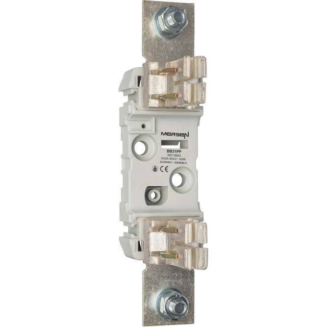 MERSEN - Varokealusta 1-nap ruuvikiinn. - FS 3-630A/690V P/P M12