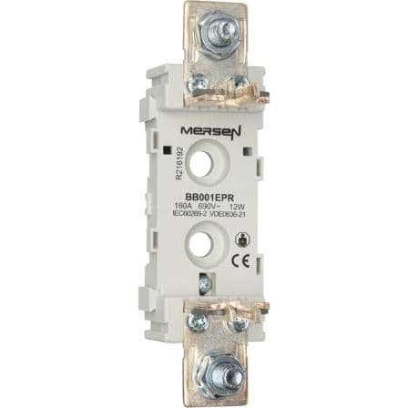 MERSEN - Varokealusta 1-nap DIN-kisko - FS 00-160A/690V P/P M8