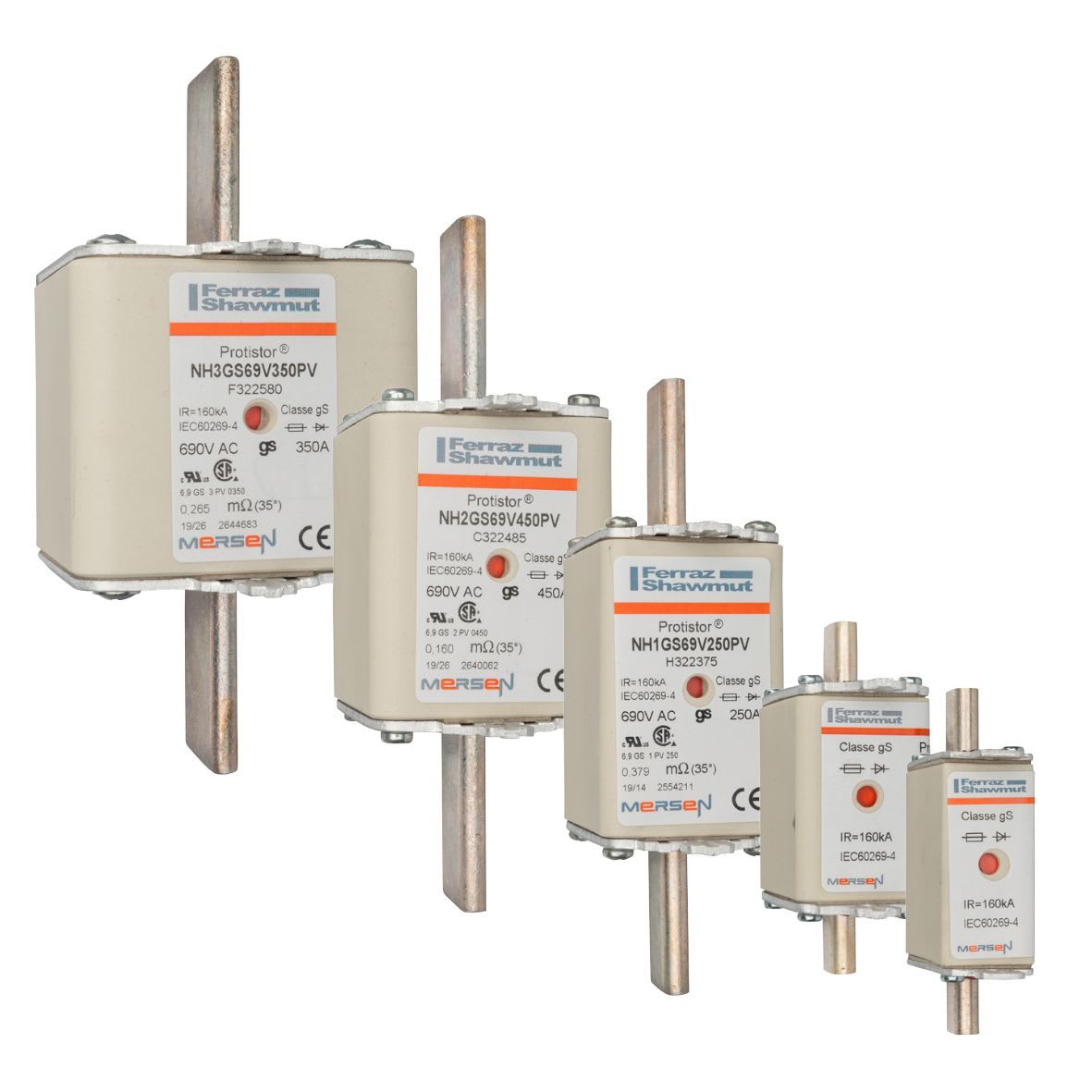 MERSEN - Kahvasulake 690V gS 1-100A - NH1GS69V100PV