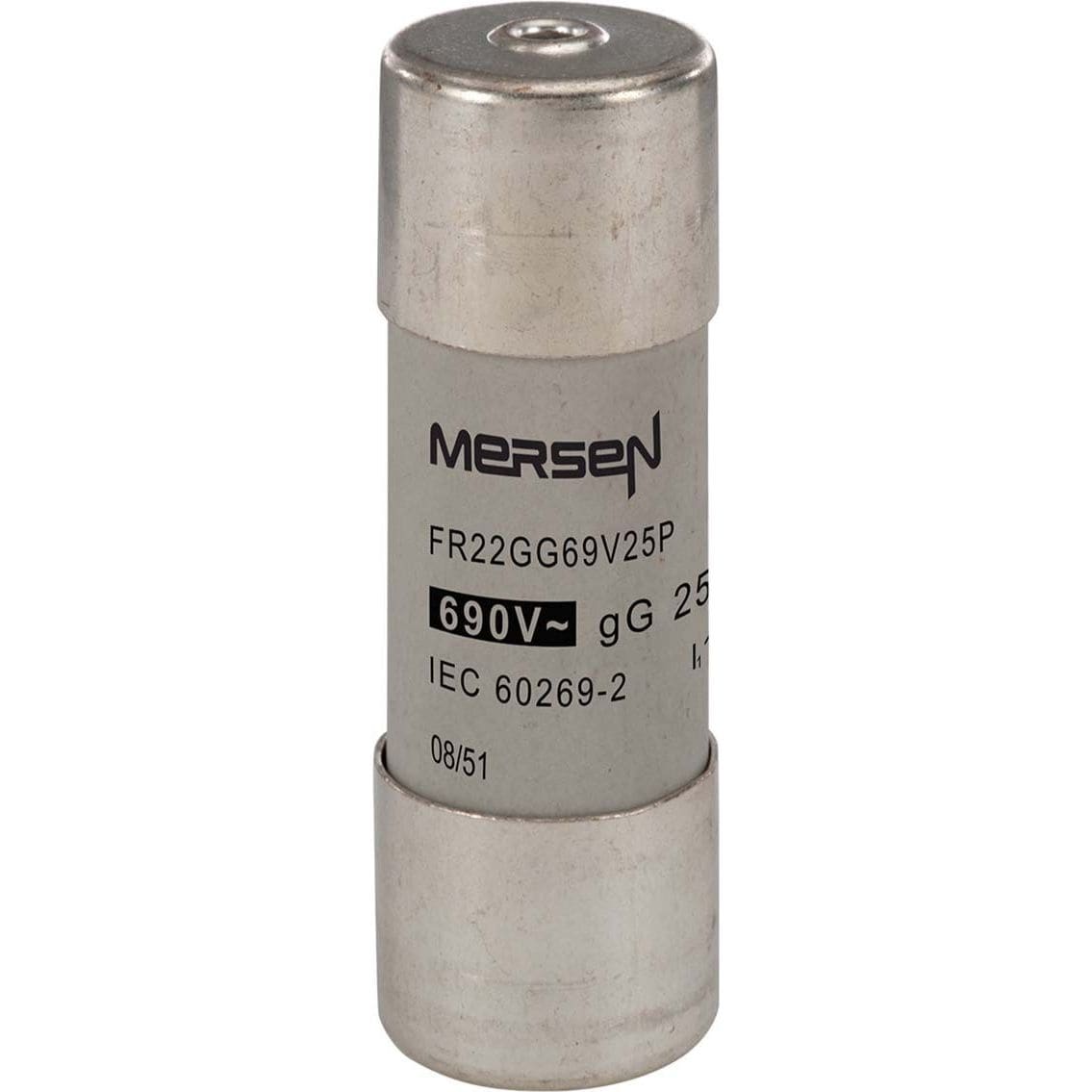 MERSEN - Keraaminen putkisulake 22x58mm - 22X58 LAUK.NASTA GG 690V 25A