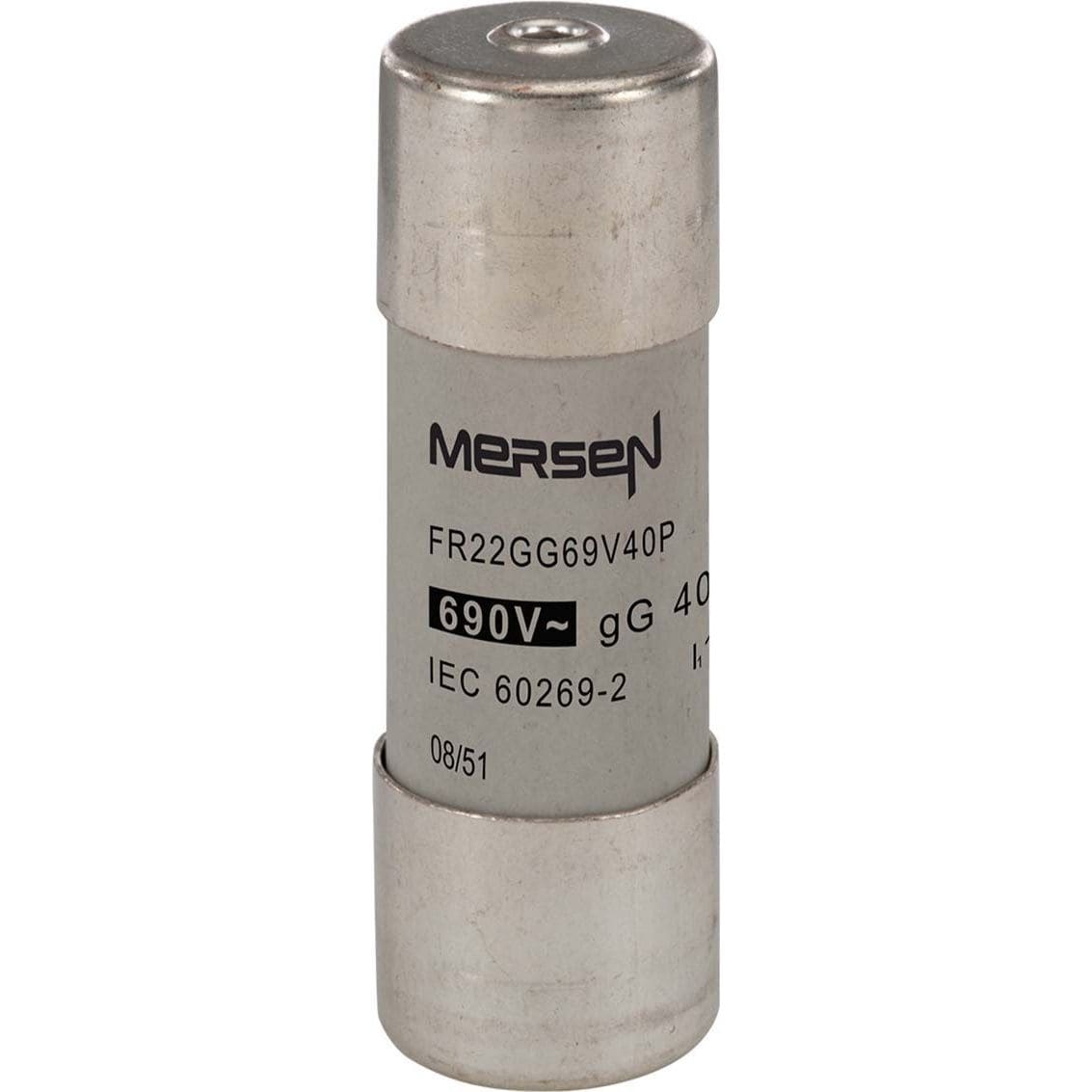 MERSEN - Keraaminen putkisulake 22x58mm - 22X58 LAUK.NASTA GG 690V 40A