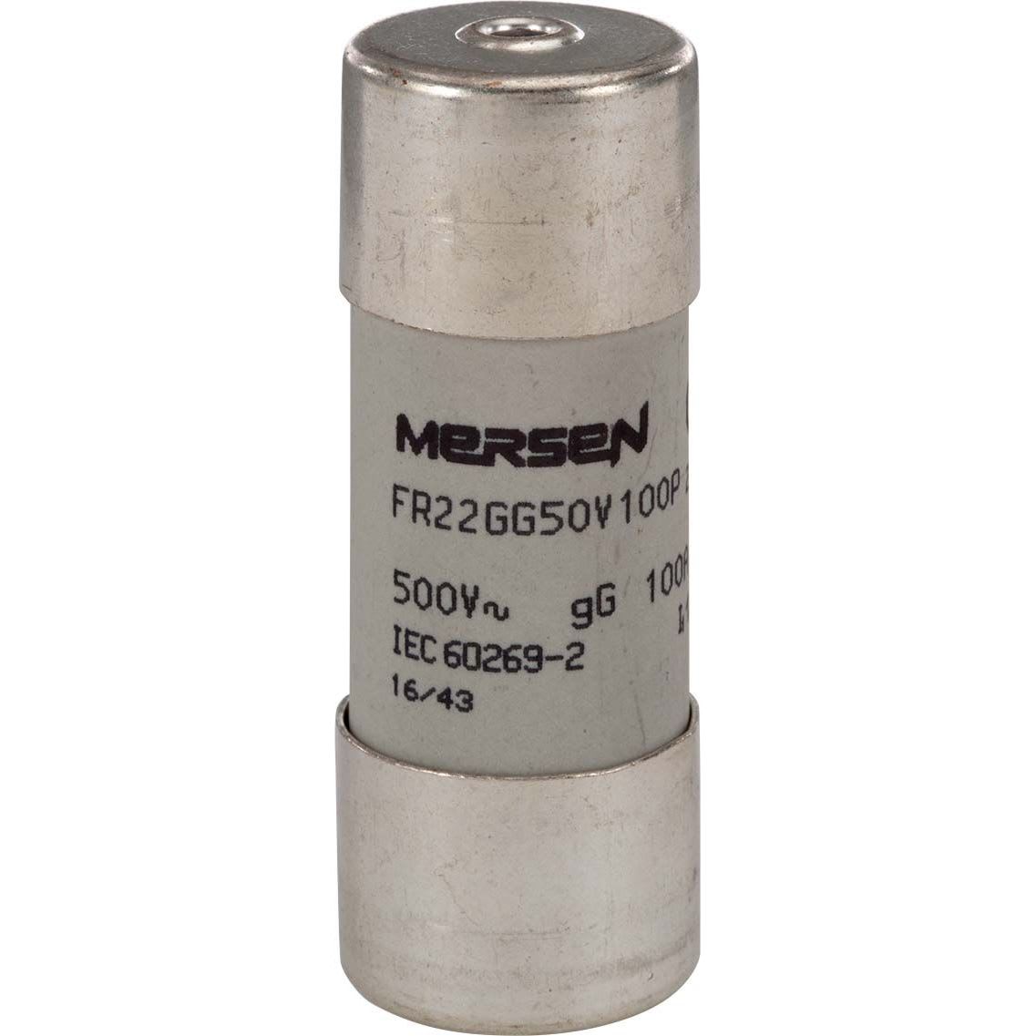 MERSEN - Keraaminen putkisulake 22x58mm - 22X58 LAUK.NASTA GG 500V 100A