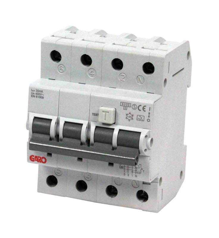 GARO - Vikavirtajohdonsuojakatkaisija - RCBOGSC20A4P4x20A/C/30mA/A/6kA