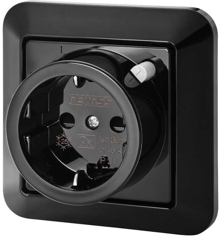 GEWISS - Vikavirtapistorasia - GW95522N IP21 musta