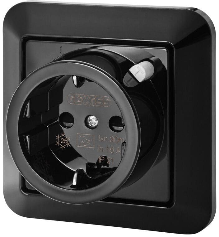 GEWISS - Vikavirtapistorasia - GW95522N IP21 musta