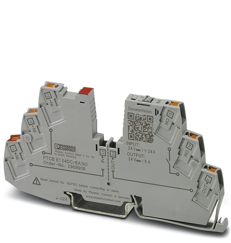 PHOENIX CONTACT - Elektroninen ylivirtasuoja - 2909908 PTCB E1 24DC/6A NO