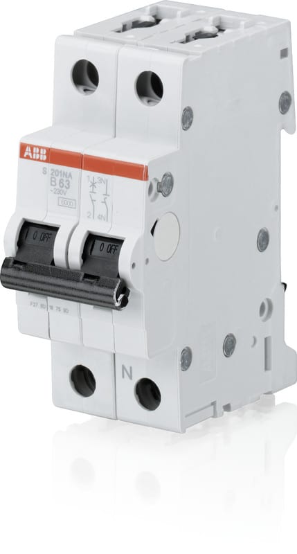 ABB - Johdonsuojakatkaisija - S201-C1.6NA, 2P (1P+N) C 1,6A