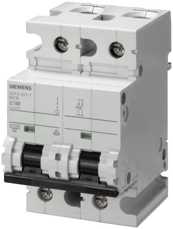 SIEMENS - Johdonsuojakatkaisija - 5SP5280-7CC 80A 2-nap C 10kA DC