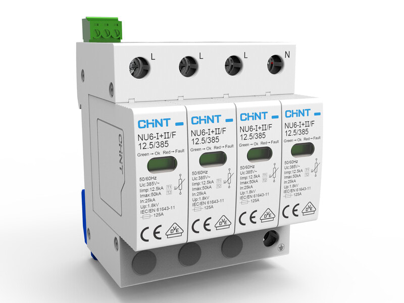 CHINT - Ylijännitesuoja kiinteistö - NU6- I + II /F 12.5/275 4P