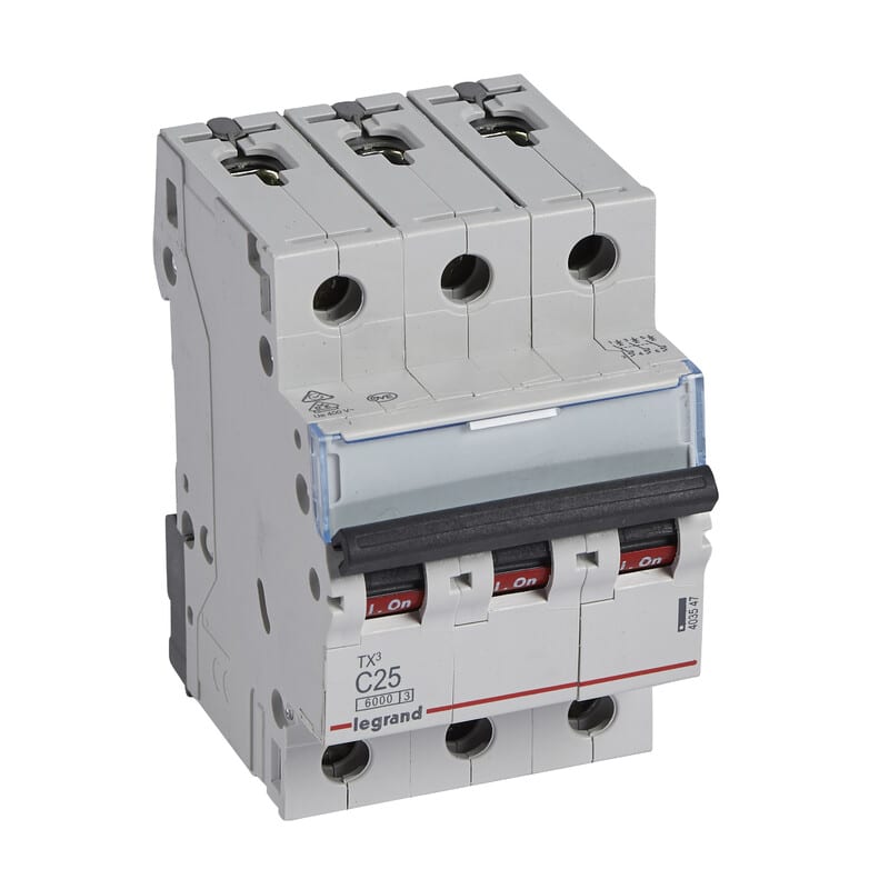 Legrand Danmark A/S - Johdonsuojakatkaisija - JSK, 3-nap. C25, 6kA
