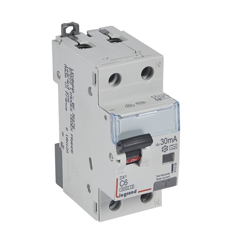 LEGRAND - Vikavirtajohdonsuojakatkaisija - VVJS, 1L+N, C6, 6kA, 30mA, A