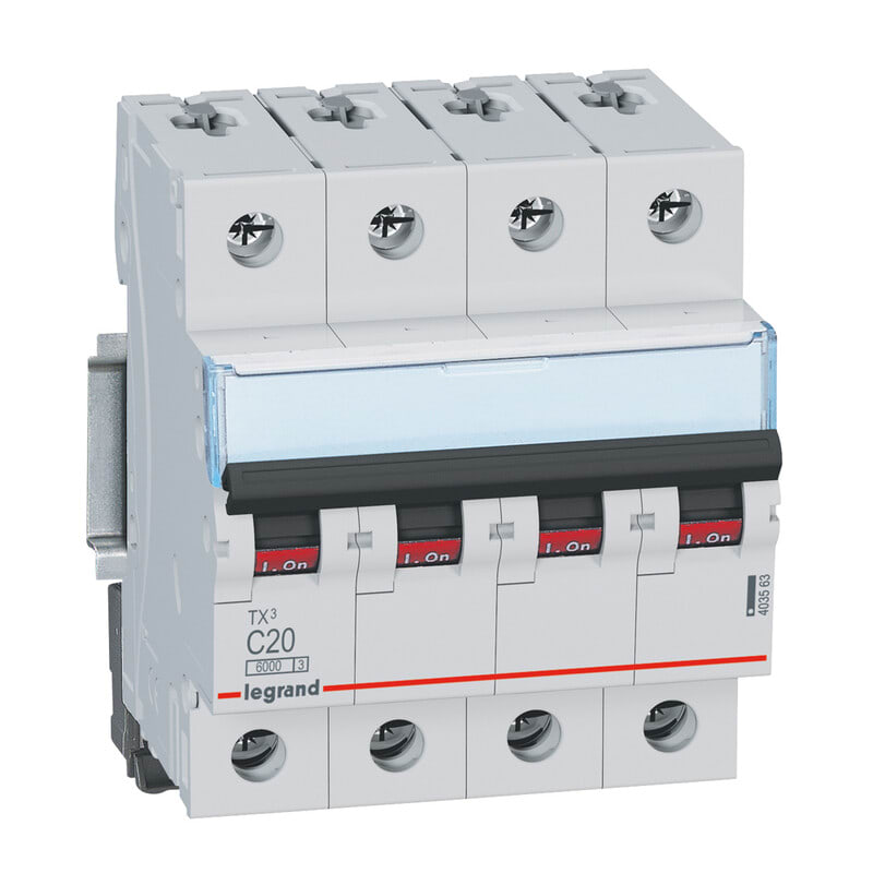 LEGRAND - Johdonsuojakatkaisija - JSK, 4-nap. C20, 6kA