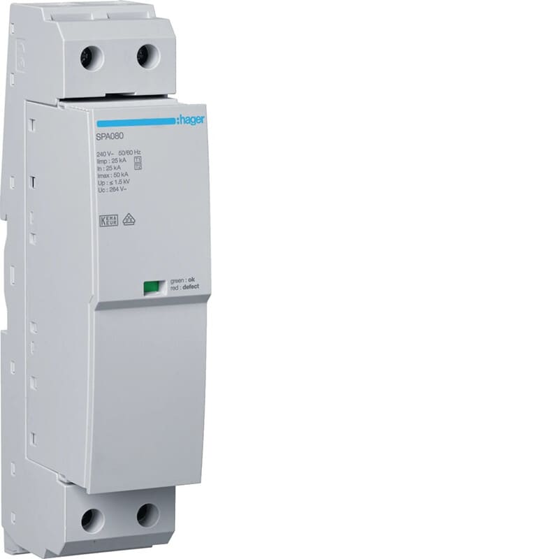 HAGER - Ylijännitesuoja kiinteistö - SPA180 T1+T2 1N 1.5kV 25kA häl