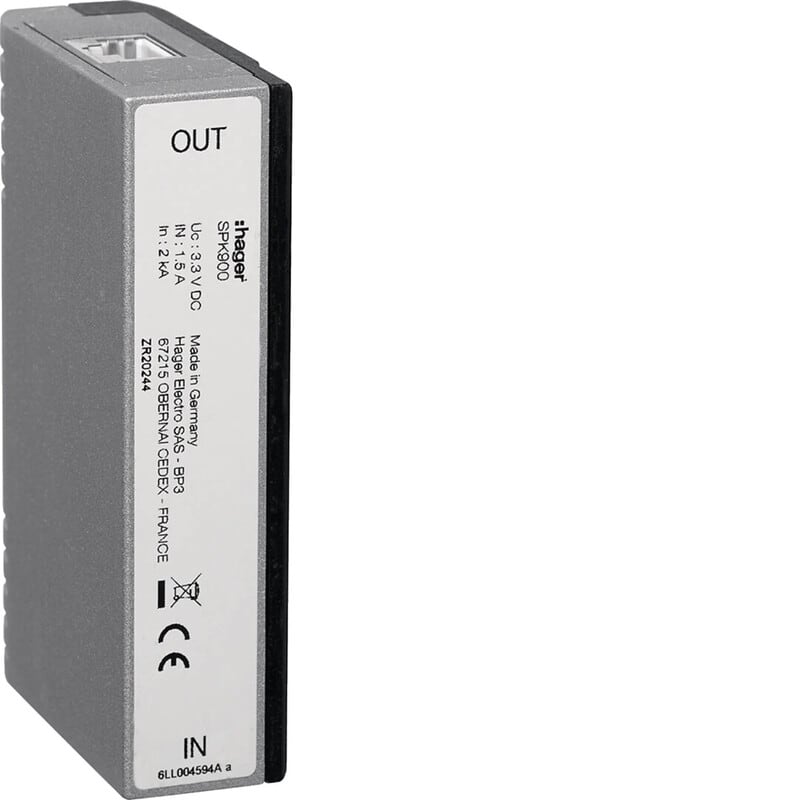 HAGER - Ylijännitesuoja tiedonsiirto - SPK900 RJ45 Ethernet/VoIP