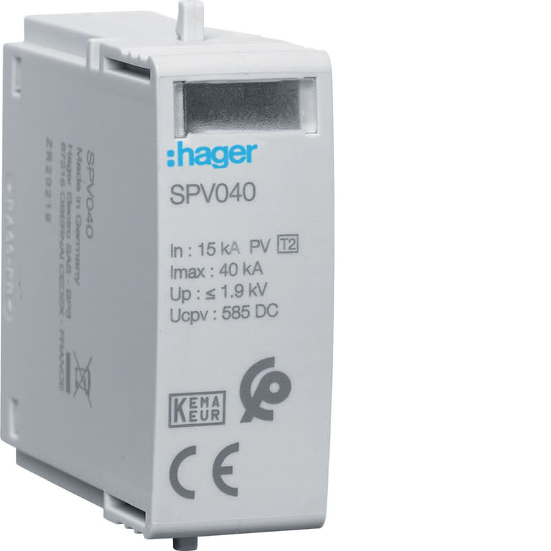 HAGER - Ylijännitesuojapatruuna - SPV040 suoj. SPV340
